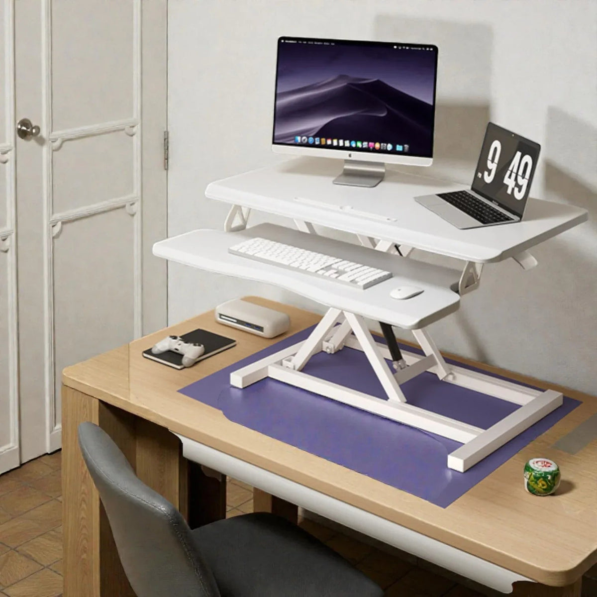 HomeWorker Wood 80|Solid Wood Top Dual Gas Lift Standing Desk — image 2