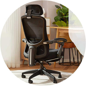 Ergonomic Office Chair with Lumbar Support, Adjustable Height and Streamlined Design|Nylon Base|Footrest|Adjustable Headrest — image 1