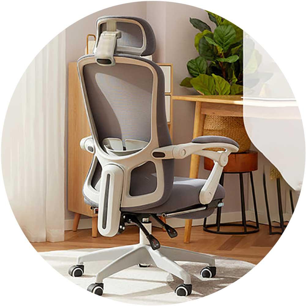 Ergonomic Office Chair with Lumbar Support, Adjustable Height and Streamlined Design|Nylon Base|Footrest|Adjustable Headrest — image 2