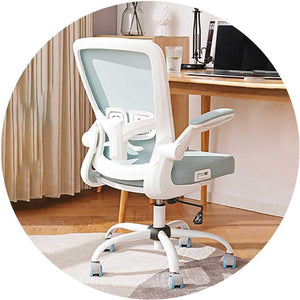 Eight or Nine 90° Flip-Up Armrest Student Ergonomic Office Chair | Student Gravity Lock Wheels Version — image 1