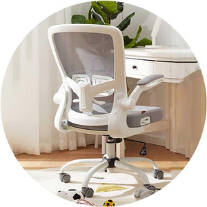 Eight or Nine 90° Flip-Up Armrest Student Ergonomic Office Chair | Student Gravity Lock Wheels Version — image 3