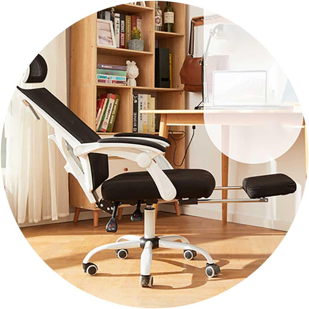 Eight or nine ergonomic reclinable office chairs|Y-shaped backrest|Retractable footrest|Adjustable headrest — image 2