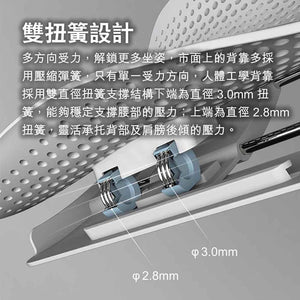 LERAVAN 蝶形可調式辦公椅腰靠|藍色 — image 5