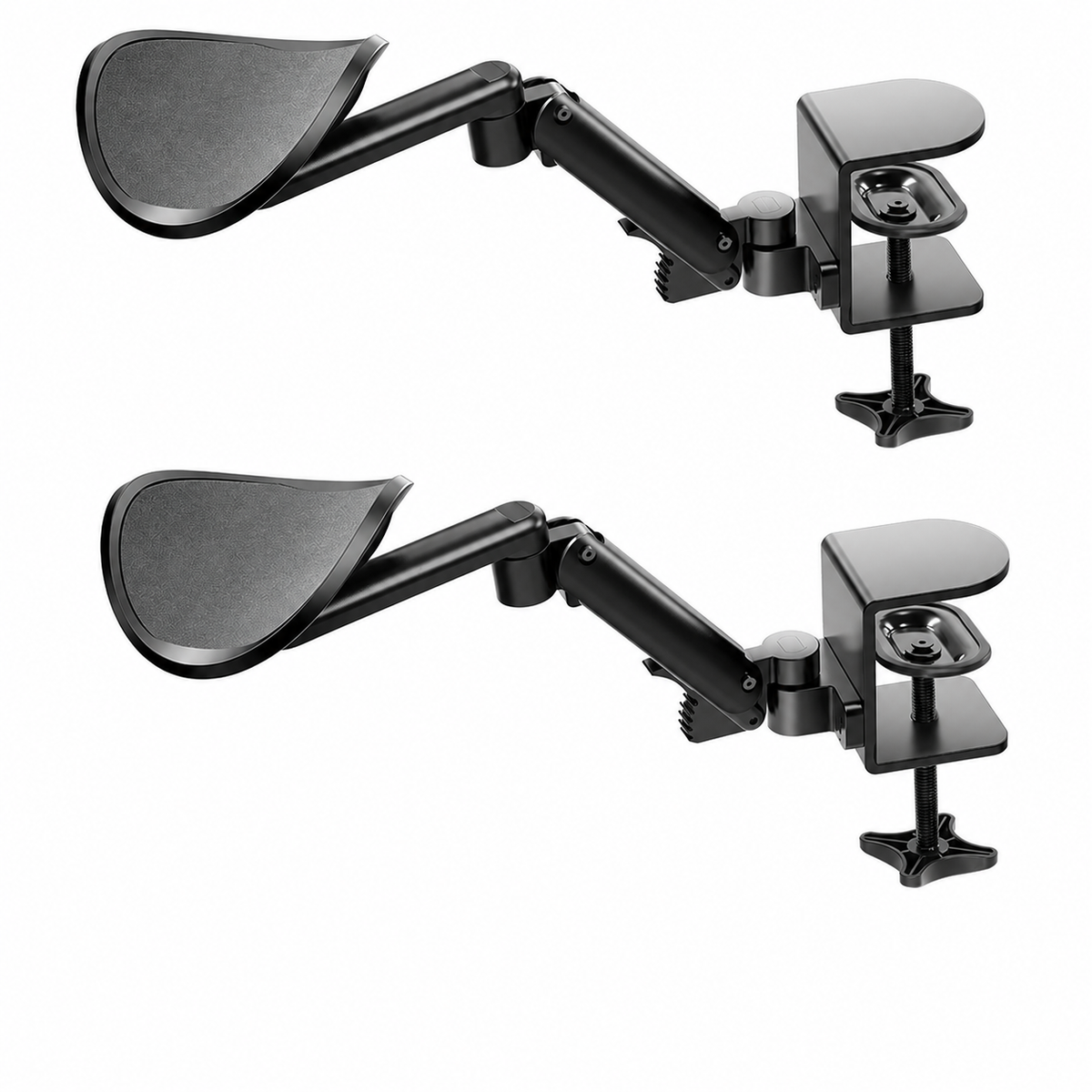 LU Aluminum Alloy Upgraded Desk Clamp Armrest | 6 Height Settings - Black — image 2