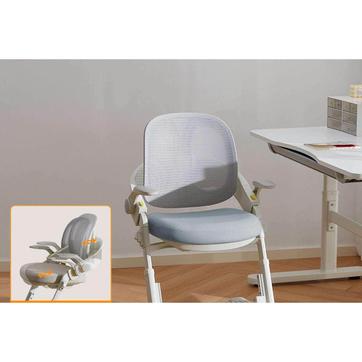 HomeWorker × 8-9 F2A Mesh Back Double Back Support Learning Chair — image 2