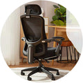 Ergonomic Office Chair with Lumbar Support, Adjustable Height and Streamlined Design｜Nylon Base｜Footrest｜Adjustable Headrest