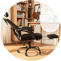 Eight or nine ergonomic reclinable office chairs｜Y-shaped backrest｜Retractable footrest｜Adjustable headrest
