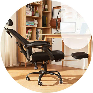 Eight or nine ergonomic reclinable office chairs｜Y-shaped backrest｜Retractable footrest｜Adjustable headrest — image 1