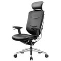 Ergoup T2 Leather Ergonomic Headrest Reclining Office Chair | Aluminum Alloy Base | Swivel and Height Adjustable Armrests