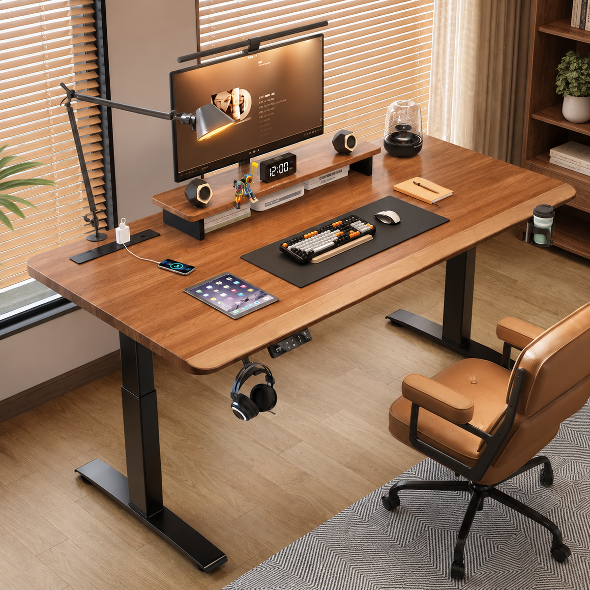 HomeWorker SolidRise 30mm 實木電動升降工作枱｜單／雙摩打 — image 1