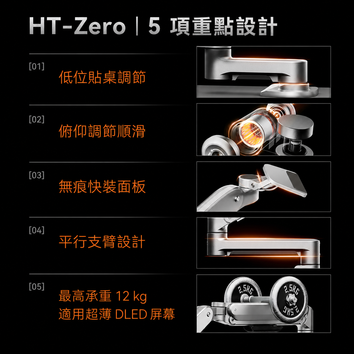 HomeWorker HT-Zero｜低位貼桌顯示器支架 — image 2