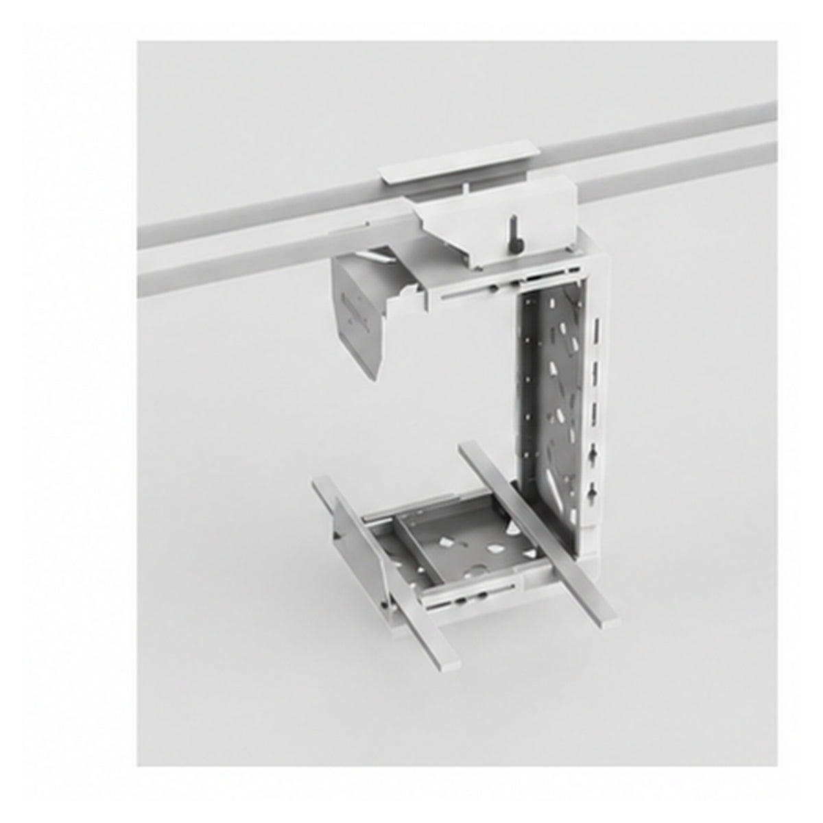 HomeWorker CoreMount 2mm 雙橫樑桌下主機掛架｜大中型－珍珠白