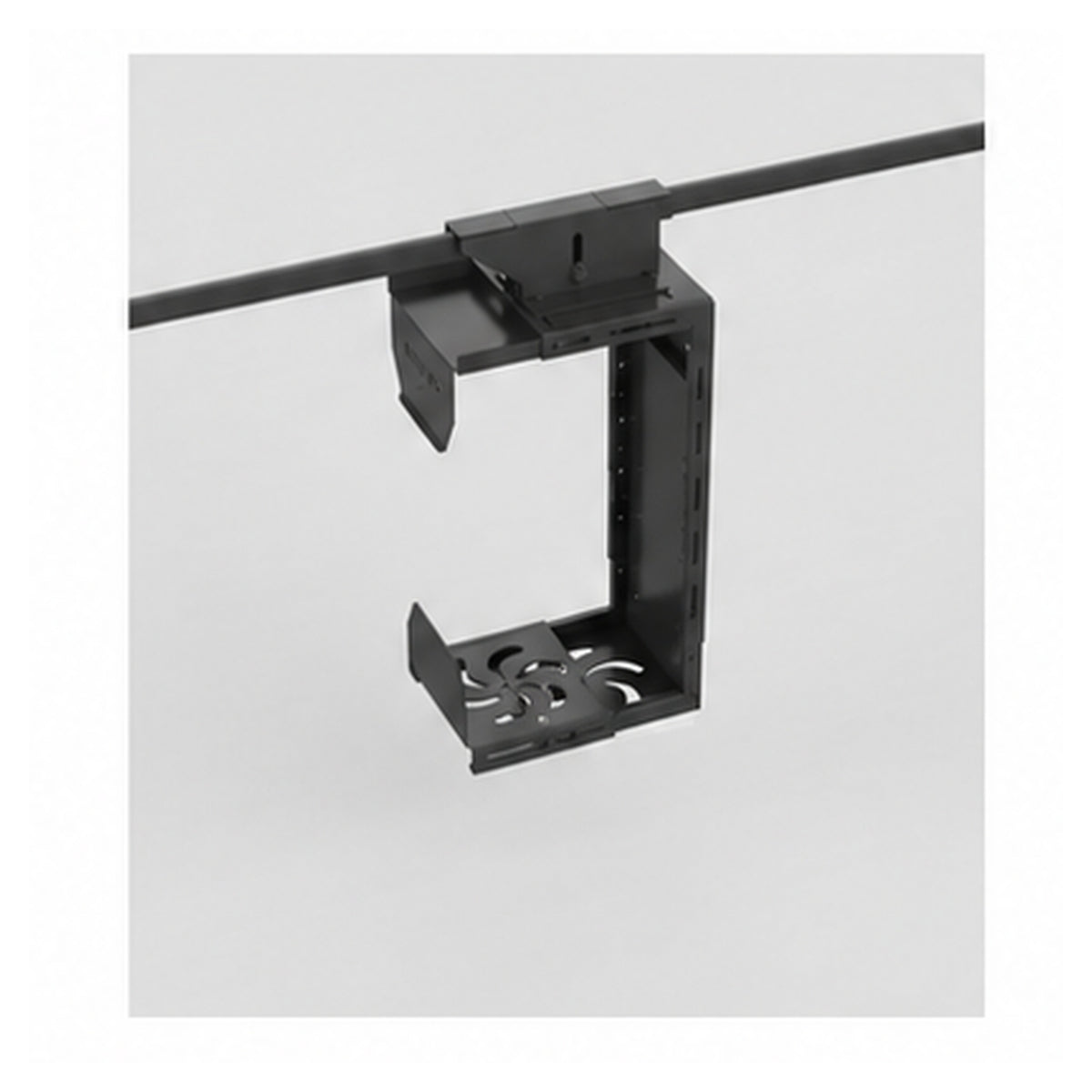 HomeWorker CoreMount 2mm 單橫樑桌下主機掛架｜中小型－啞光黑