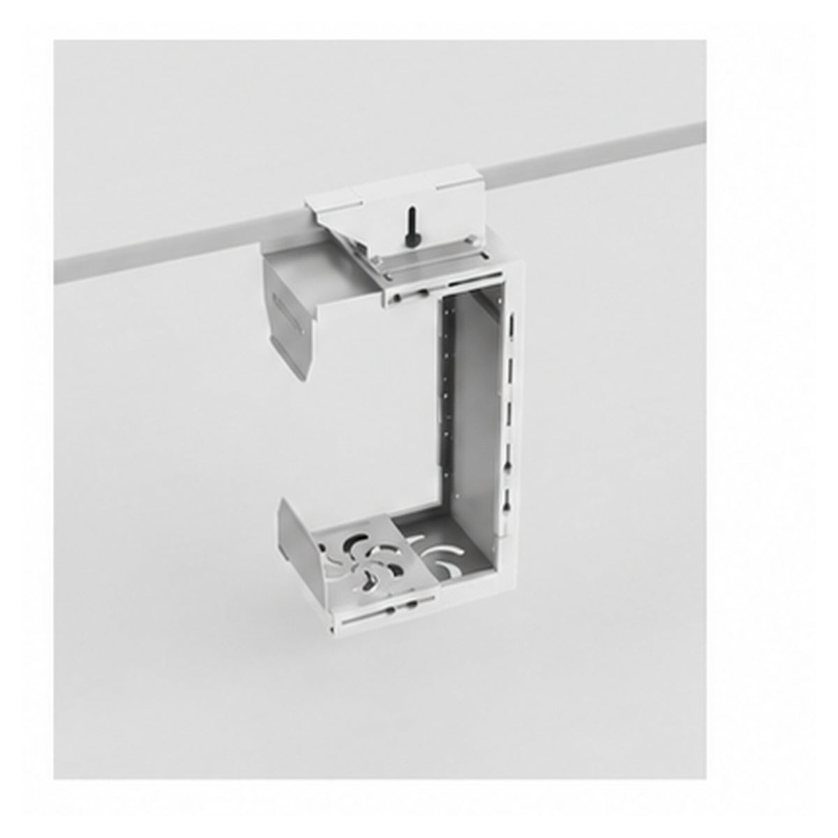 HomeWorker CoreMount 2mm 單橫樑桌下主機掛架｜中小型－珍珠白