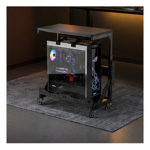 HomeWorker TowerDeck 雙層流動主機架｜附電源排插款 65 cm — image 1