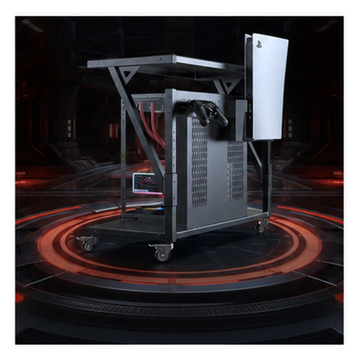 HomeWorker FlexiBase 高度可調主機架＋PS5 側架｜小號 — image 1