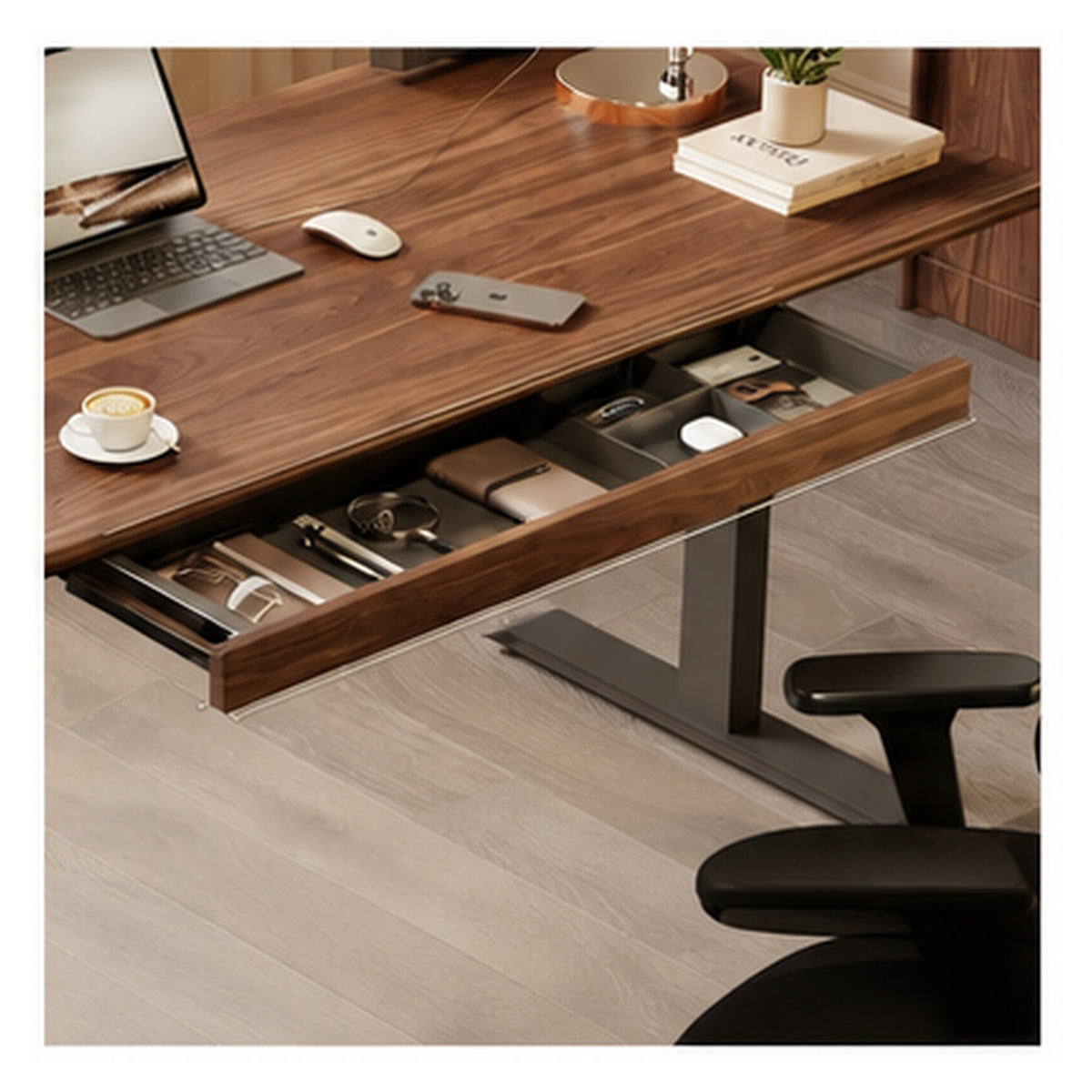 HomeWorker DeskVault C1 Pro 加長桌下抽屜｜多材質抽面 — image 1