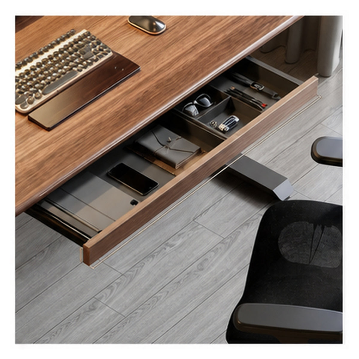 HomeWorker DeskVault G1S 加深金屬桌下抽屜｜720 mm — image 2