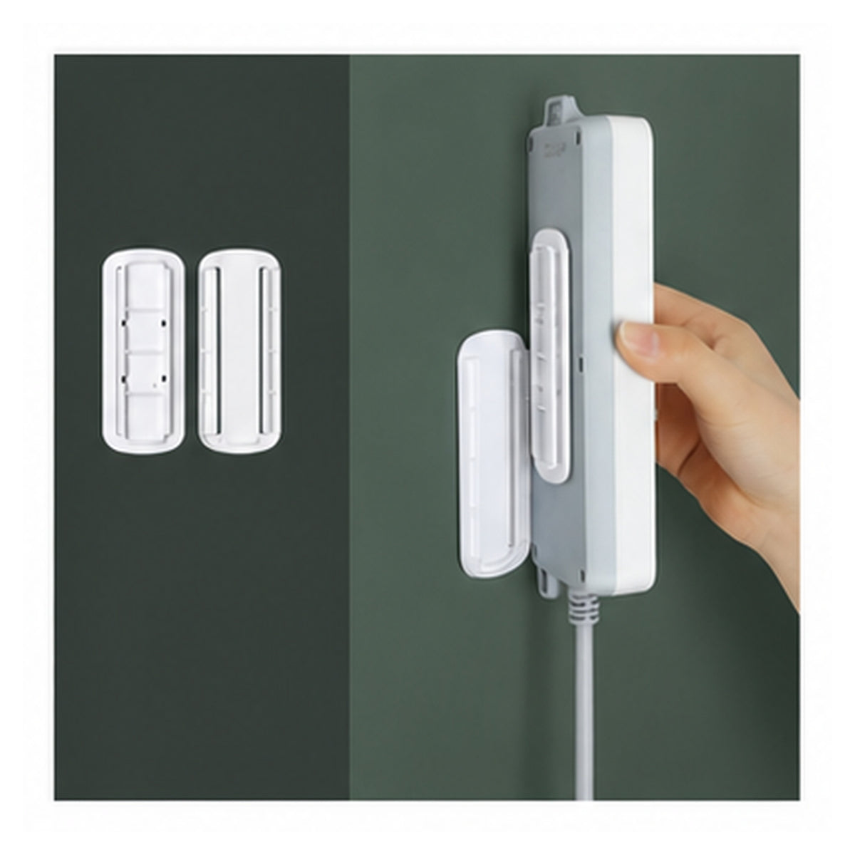 HomeWorker SlideLock Drill-Free Power Strip Holder | Slide-In — image 3