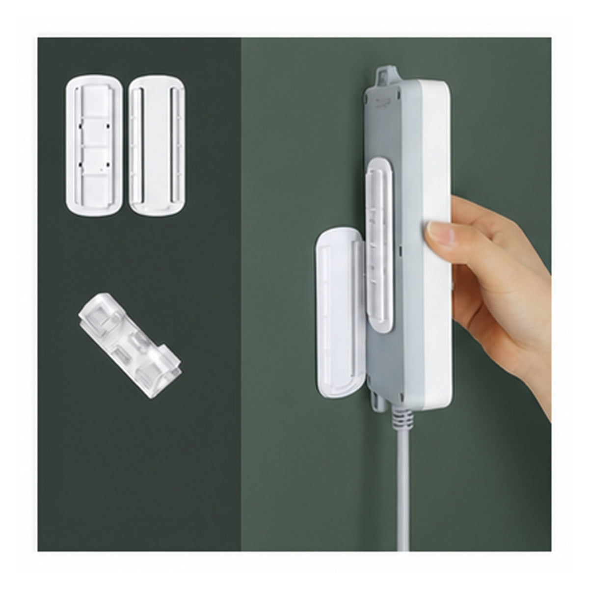HomeWorker SlideLock Drill-Free Power Strip Holder | Slide-In — image 7