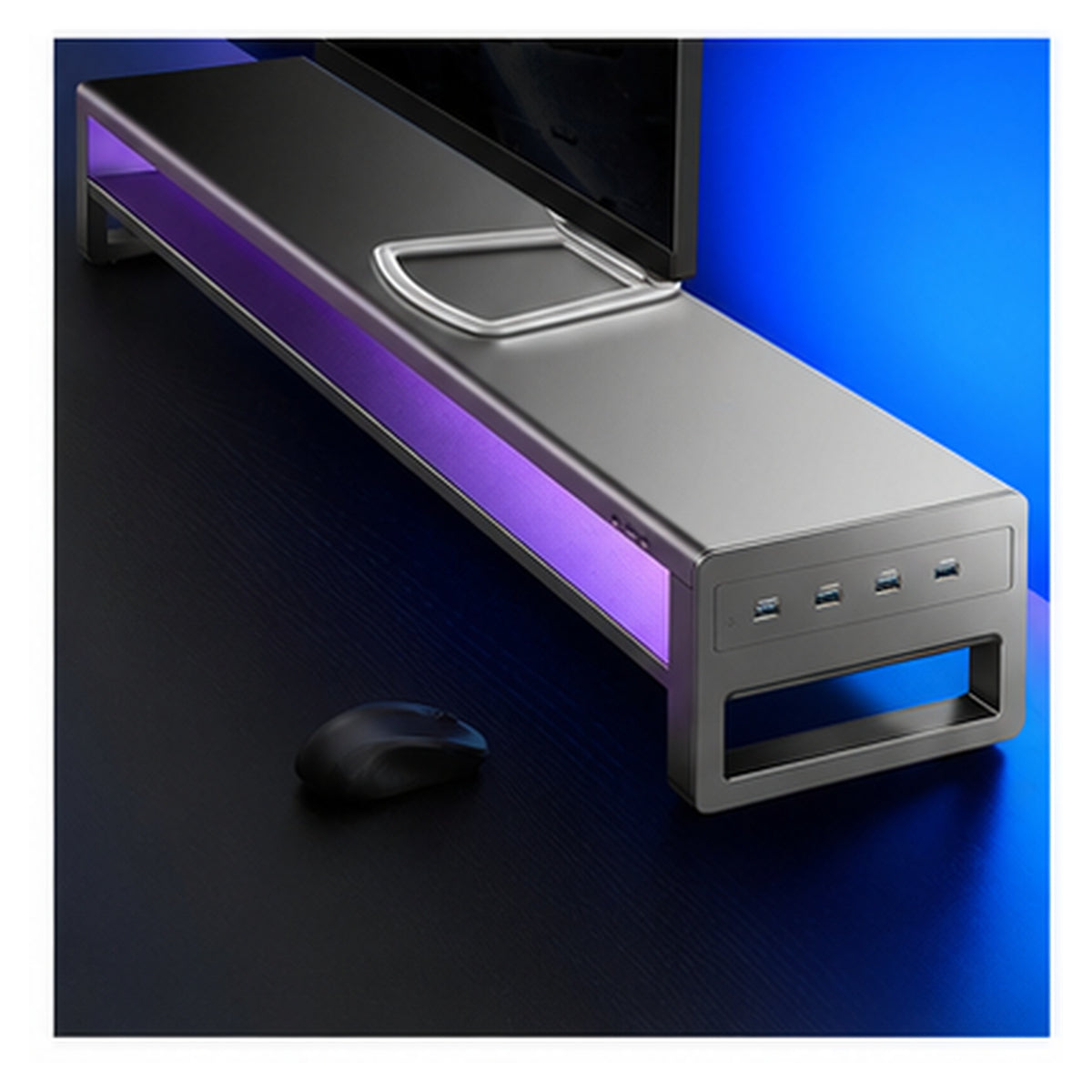 HomeWorker ElevateHub 98.5cm RGB 顯示器增高架－RGB 雙層｜4 口 USB 3.0