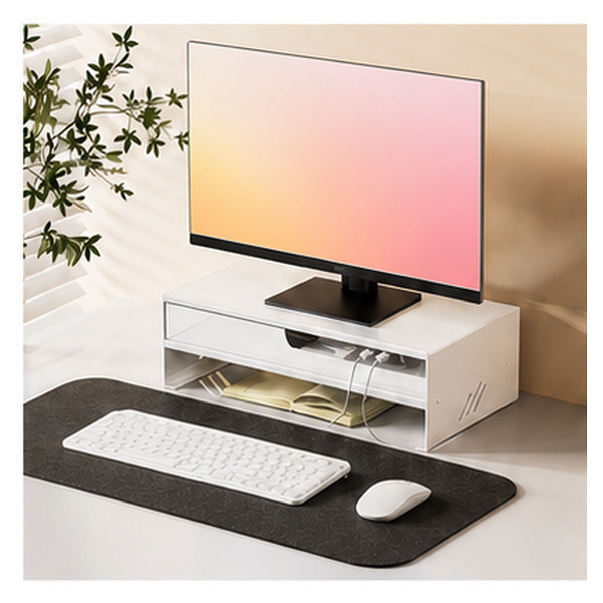 HomeWorker MetroDrawer 40cm Metal Drawer Monitor Riser — image 4