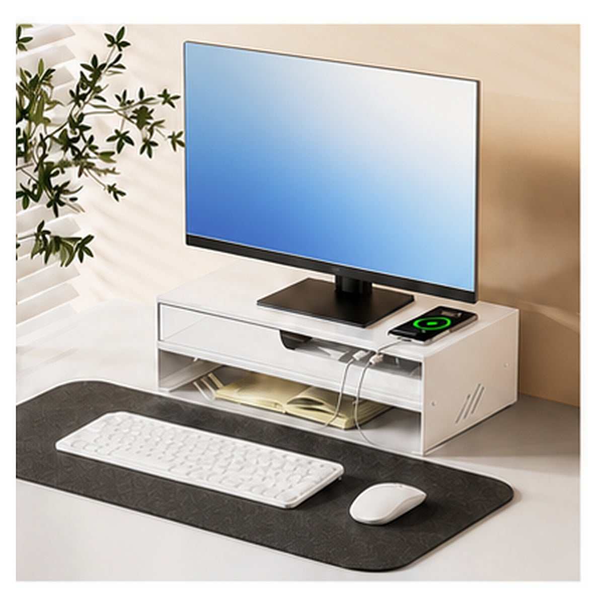 HomeWorker MetroDrawer 40cm Metal Drawer Monitor Riser — image 6