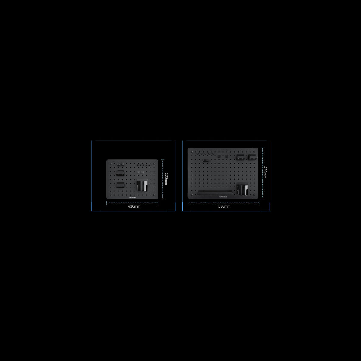 GridWall 大號 580 × 420 mm 與小號 420 × 320 mm 尺寸比較