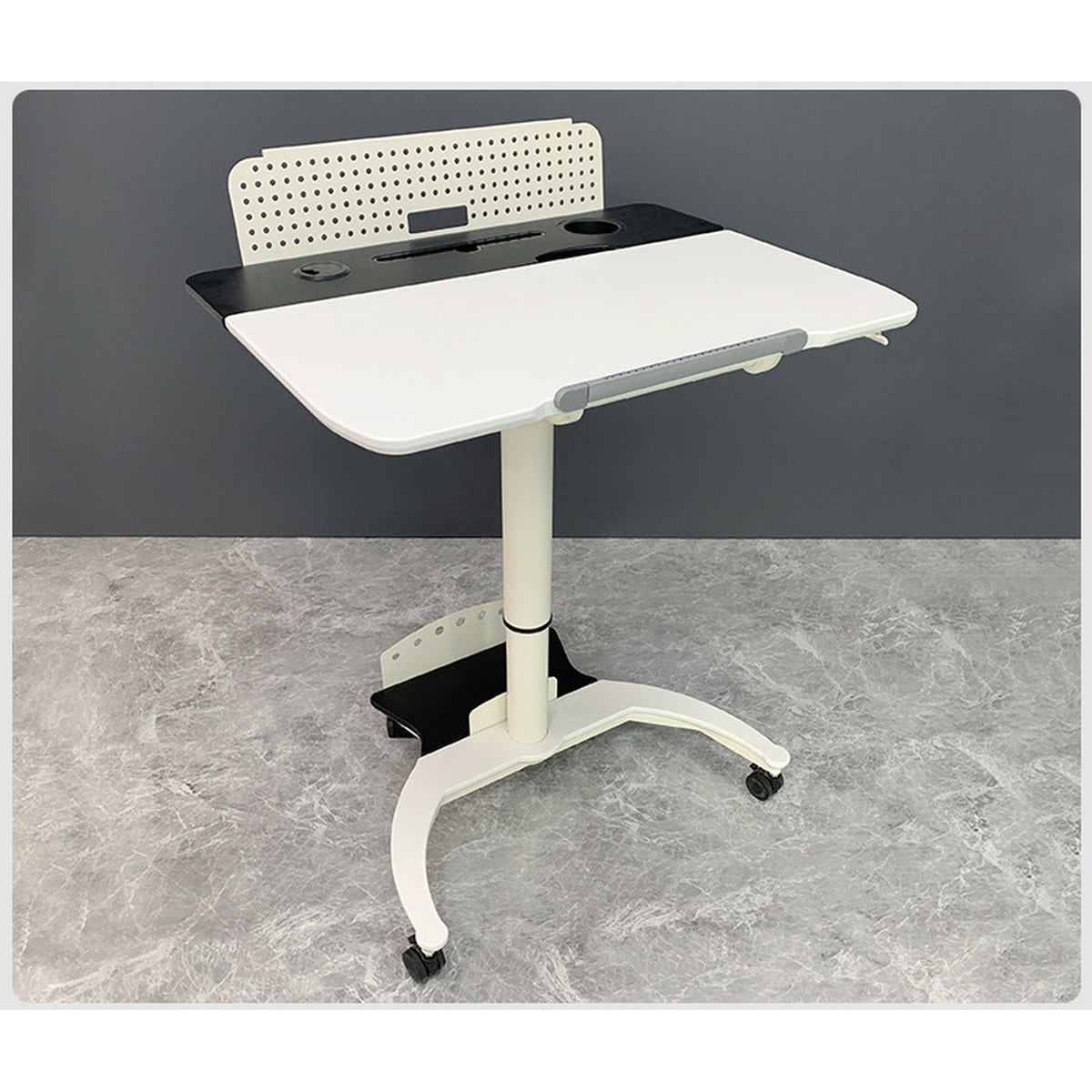 HomeWorker FlexMove Mobile Pneumatic Standing Desk | 780 × 600 mm Flip-Top Tabletop — image 3