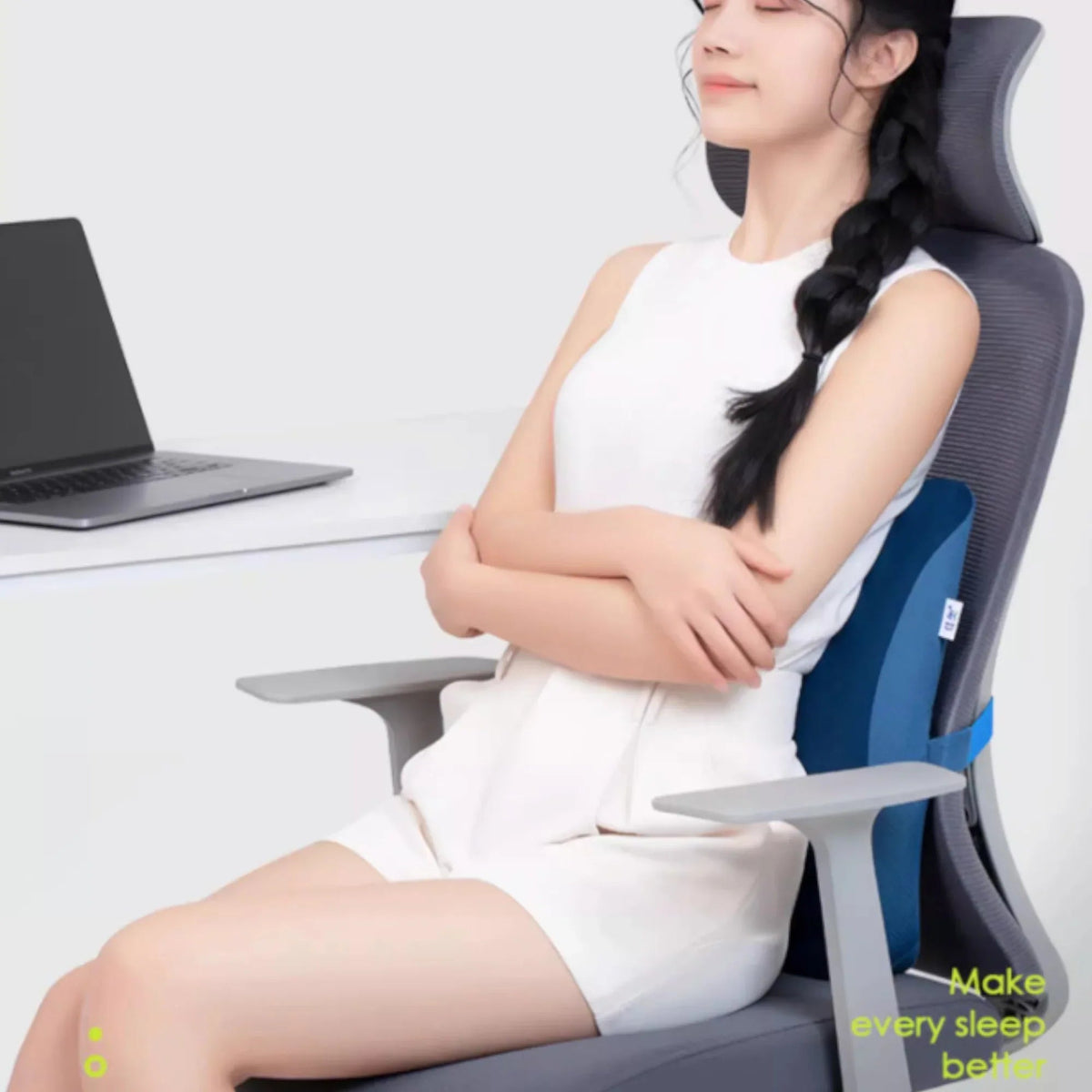 Jago 辦公椅腰部承托靠墊｜竹炭款・磁力纖維 — image 2